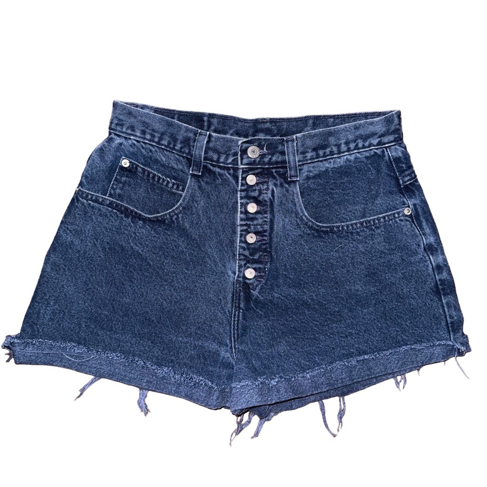 💙💖Vintage 80s Jordache Yellow Tab High Rise Jean Mom Shorts Frayed Denim Retro